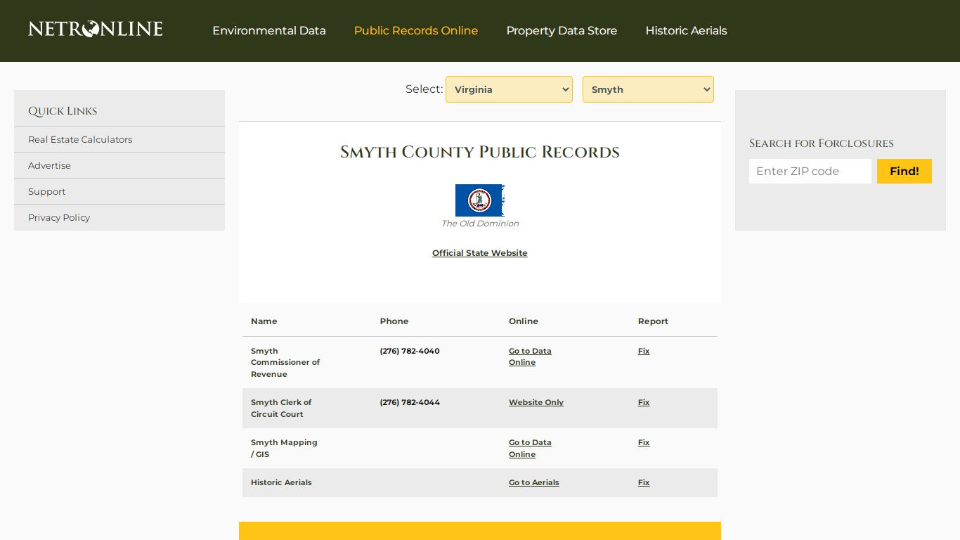 Smyth County Public Records - NETROnline.com