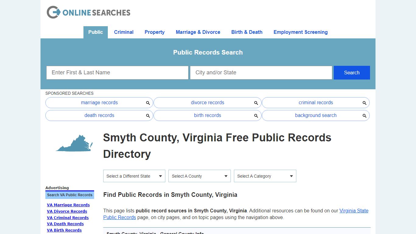 Smyth County, Virginia Public Records Directory