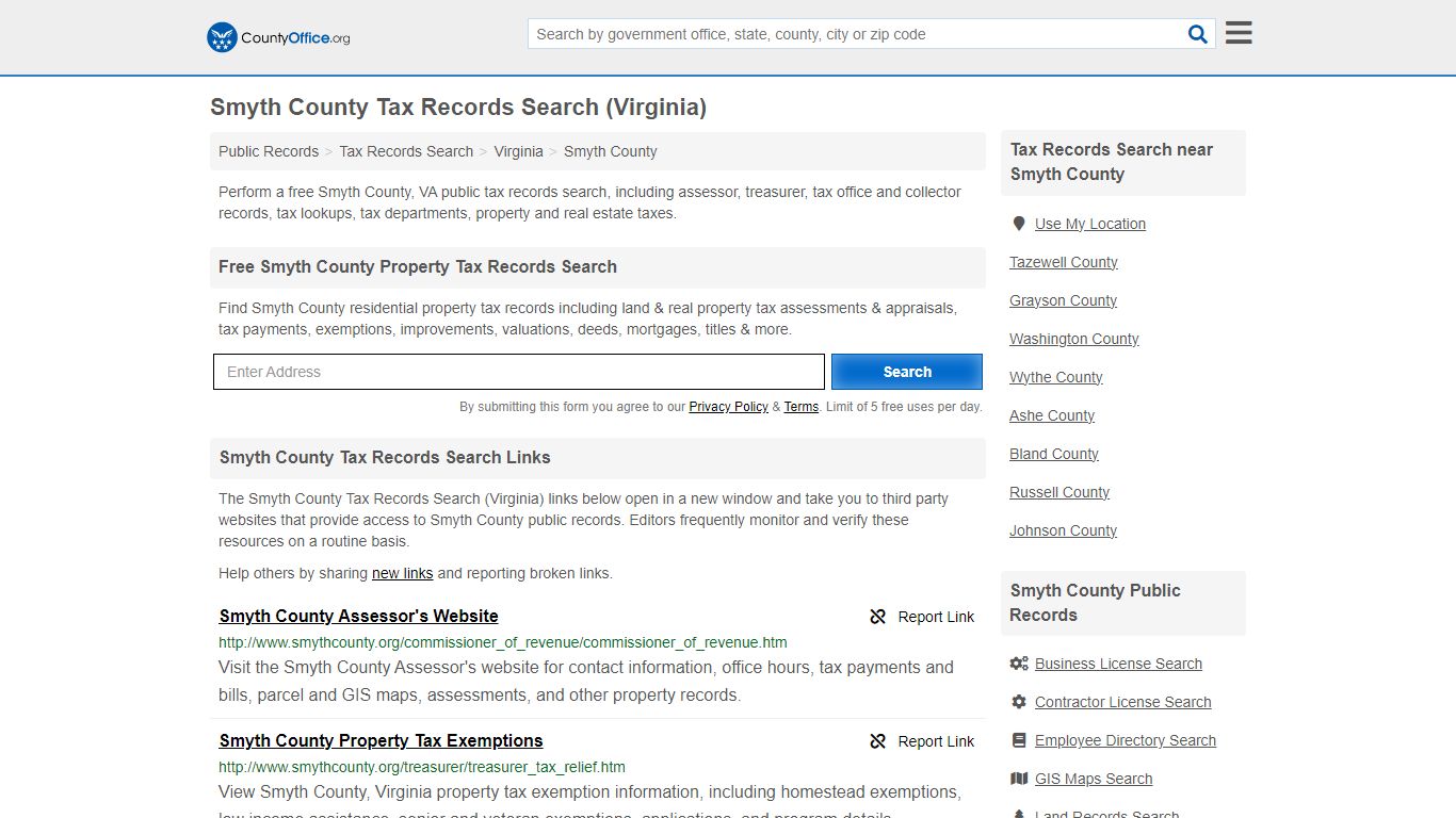 Smyth County Tax Records Search (Virginia) - County Office